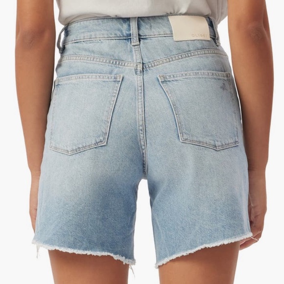 NEW DL1961 Emilie Ripped High Waisted Frey Hem Denim Shorts - Picture 2 of 4